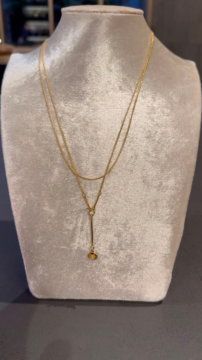 GEORG JENSEN ジョージジェンセン トールン シトリン ネックレス 750(YG)10.9g