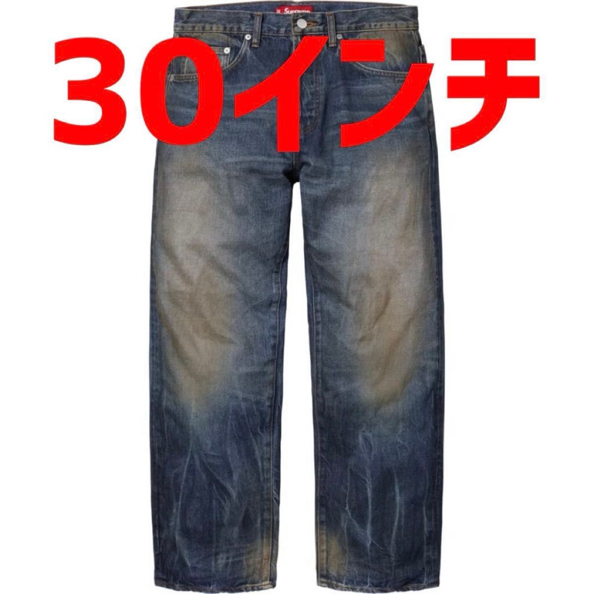 Supreme Distressed Loose Fit Selvedge Jean Washed Indigo 30 Supreme Distressed Loose Fit Selvedge Jean Washed Indigo 30