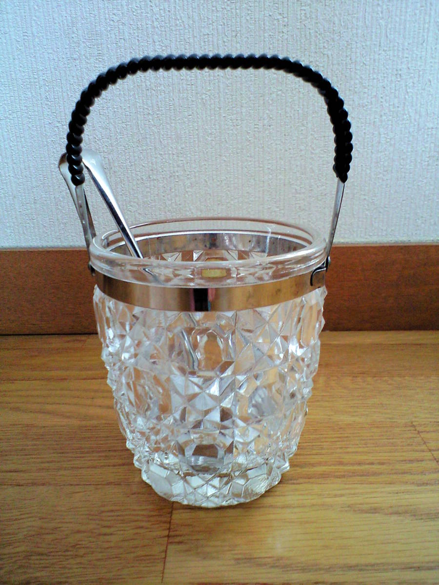 昭和レトロ MITAKA JAPAN ミタカ ジャパン アイスペール 氷入れ クリスタル ガラス  の画像2