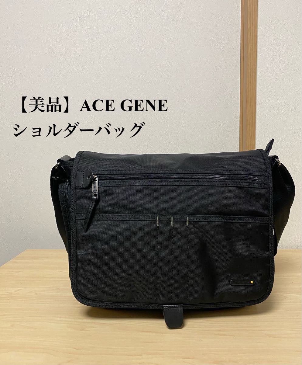 美品】ACE GENE ショルダーバッグ ブラック A4サイズ|Yahoo 美品】ACE GENE ショルダーバッグ ブラック A4サイズ|Yahoo
