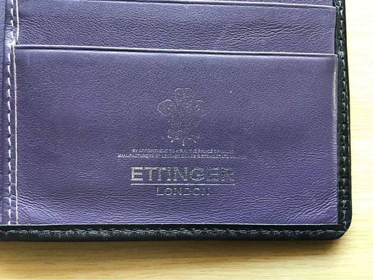 ETTINGER エッティンガー 二つ折り長財布 ブラック レザー ETTINGER エッティンガー 二つ折り長財布 ブラック レザー
