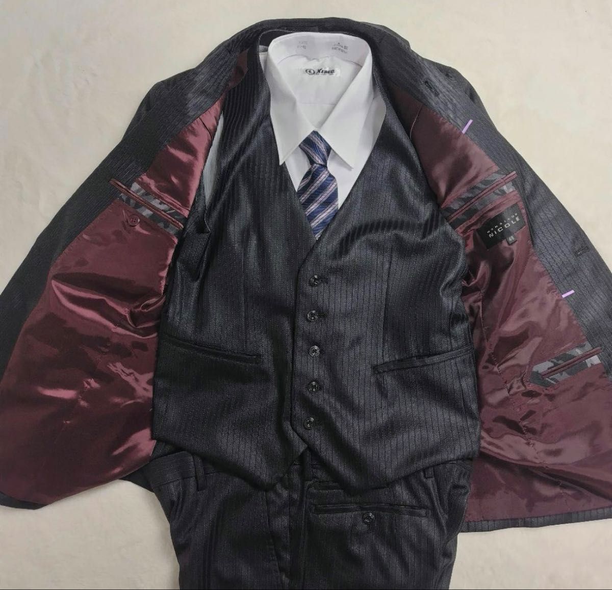 極美品】MONSIEUR NICOLE 48サイズ ムッシュニコル 光沢 極美品】MONSIEUR NICOLE 48サイズ ムッシュニコル 光沢
