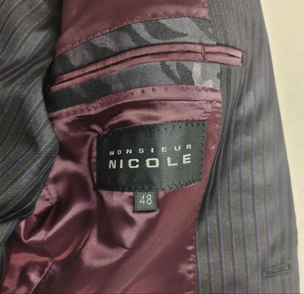 極美品】MONSIEUR NICOLE 48サイズ ムッシュニコル 光沢 極美品】MONSIEUR NICOLE 48サイズ ムッシュニコル 光沢