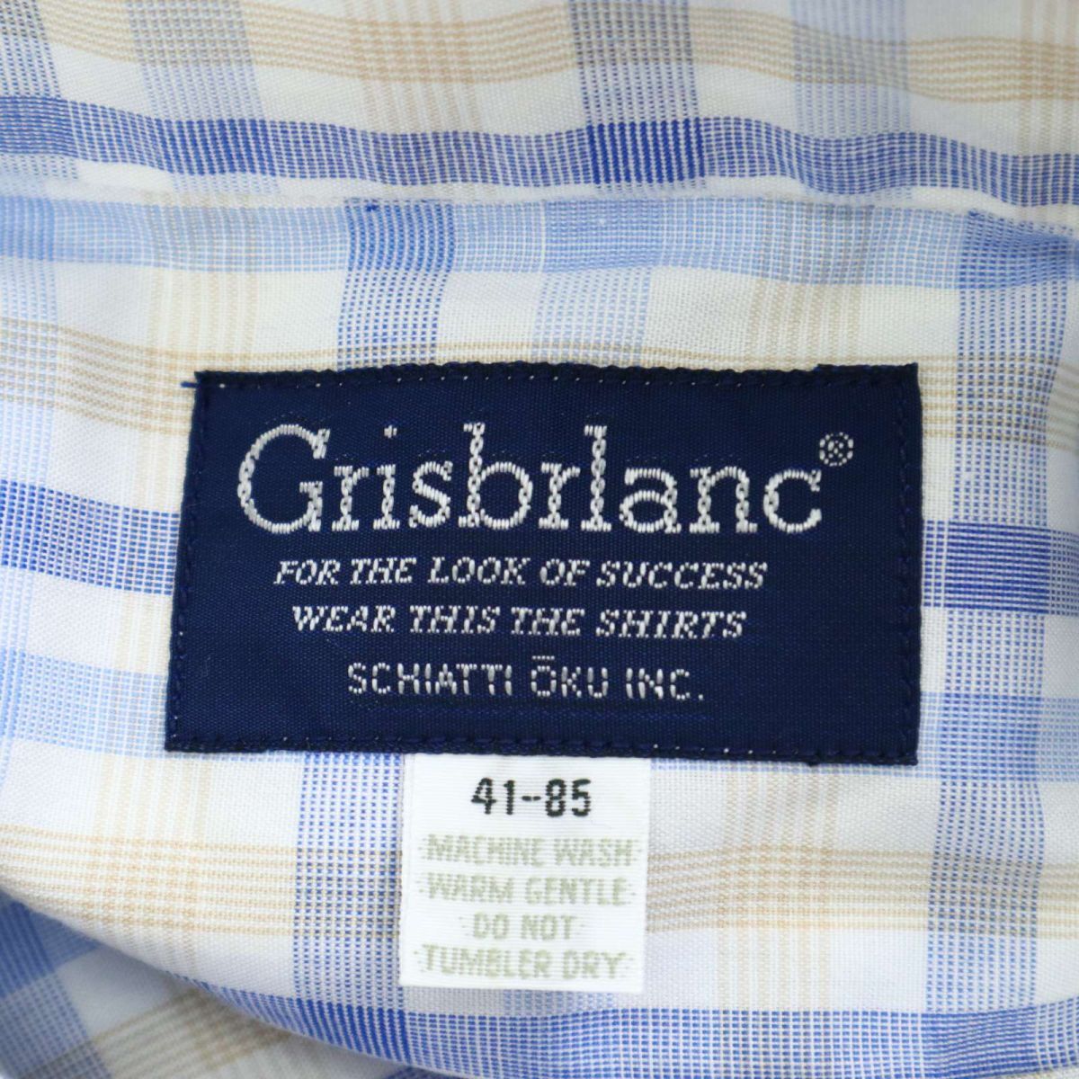 【新品 未使用】 Grisbrlanc グリスブリアンク スキャッティ 長袖 チェック ボタンダウン シャツ Sz.41-85 メンズ 日本制　C5T03414_4#C