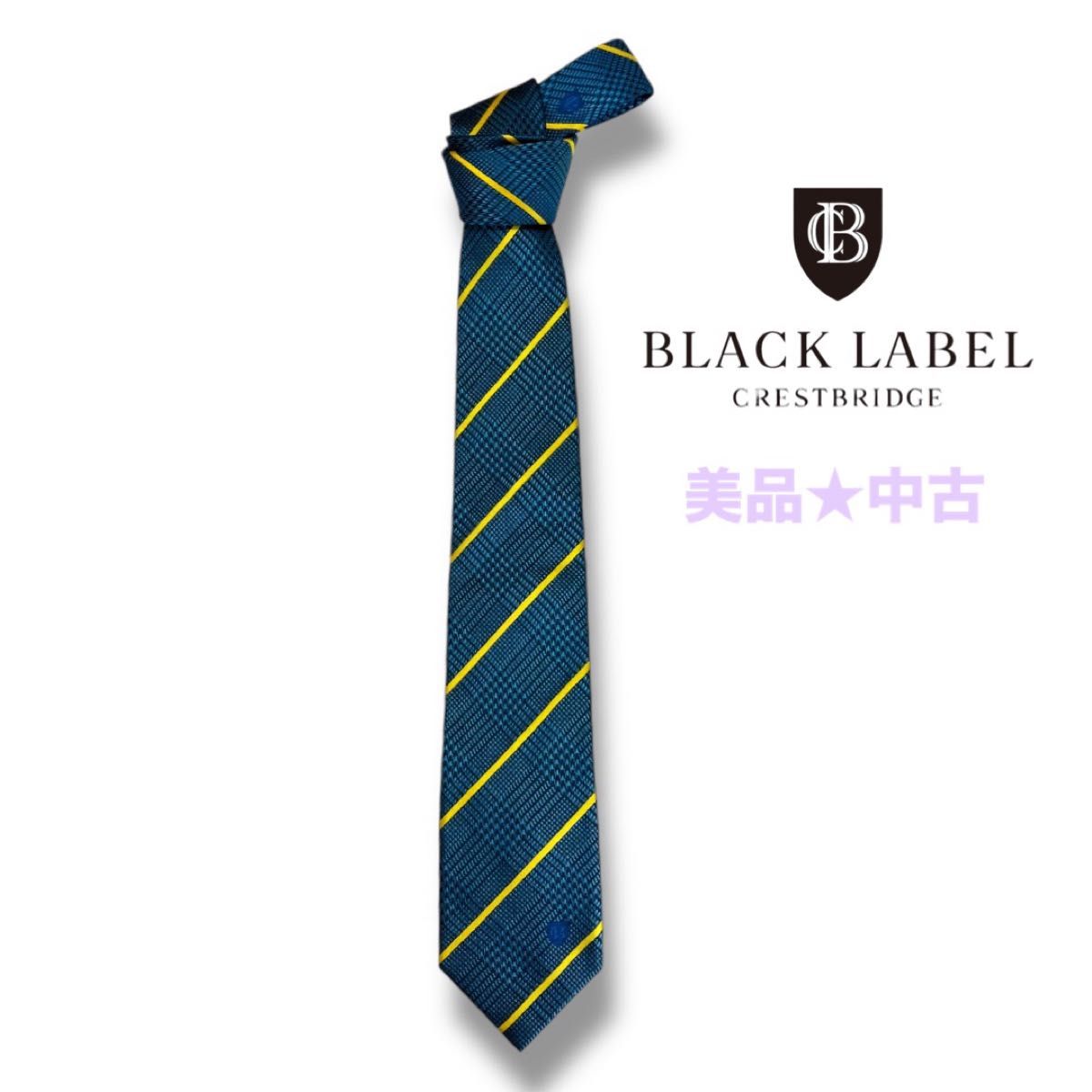 美品中古 BLACK LABEL CRESTBRIDGE ネクタイ ストライプ柄 美品中古 BLACK LABEL CRESTBRIDGE ネクタイ ストライプ柄