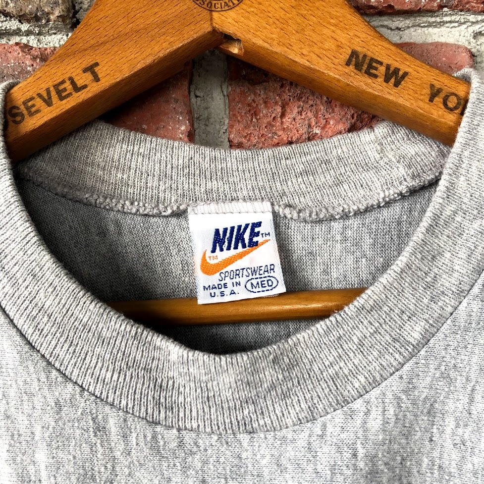  прекрасный товар 80\'S Vintage NIKE футбол футболка orange sushu серый M USA