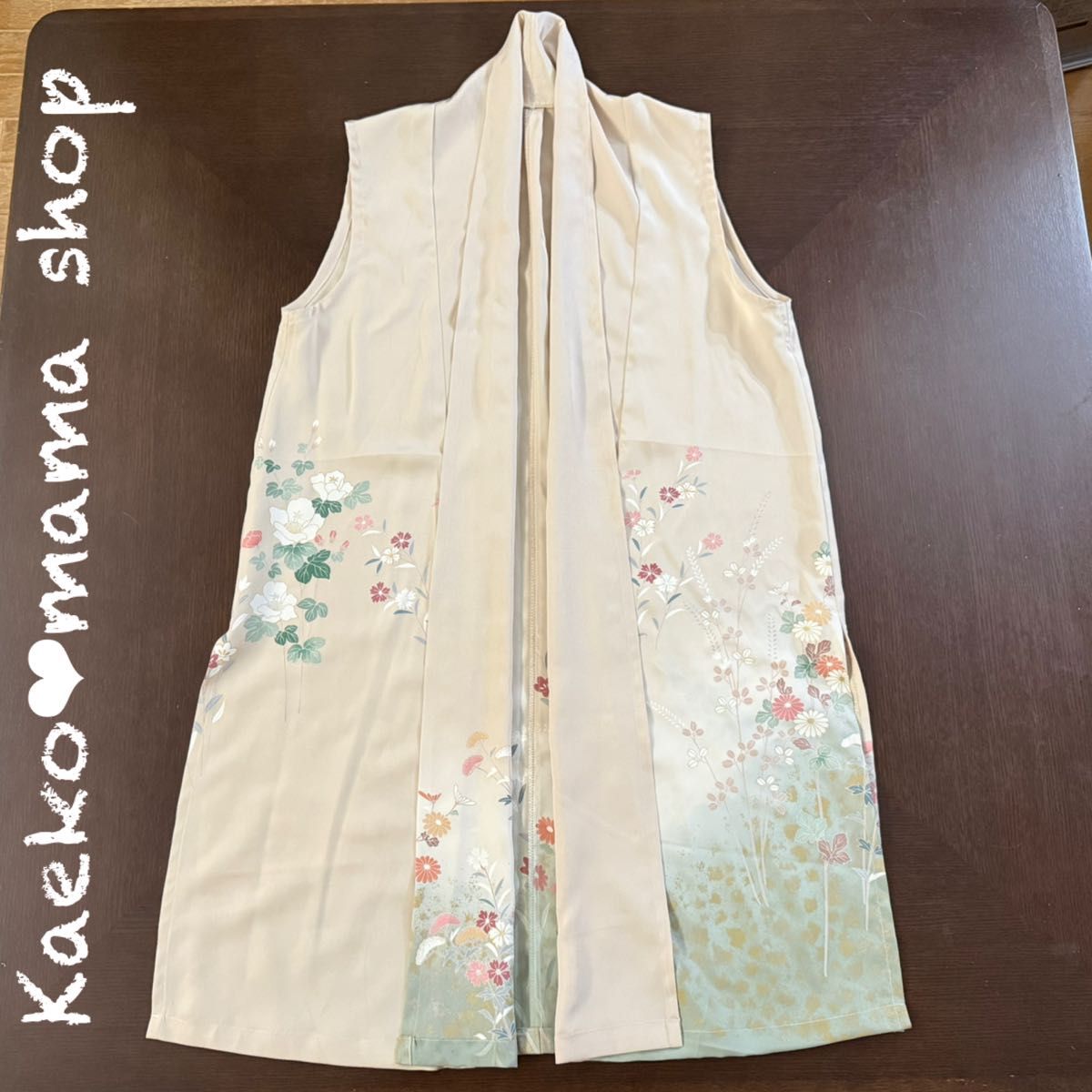 ロングジレ ロングベスト Lサイズ 訪問着 和モダン(着物 ロングジレ ロングベスト Lサイズ 訪問着 和モダン(着物