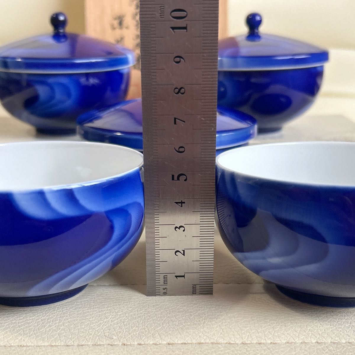 有田焼 深川製磁 瑠璃流水文 蓋付き湯呑み揃 5客 茶器セット 仙 有田焼 深川製磁 瑠璃流水文 蓋付き湯呑み揃 5客 茶器セット 仙