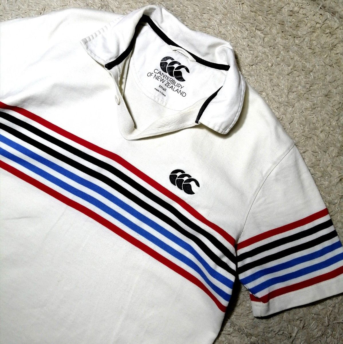 CANTERBURY ボーダーシャツ ラガーシャツ レトロポロシャツ 半袖 CANTERBURY ボーダーシャツ ラガーシャツ レトロポロシャツ 半袖