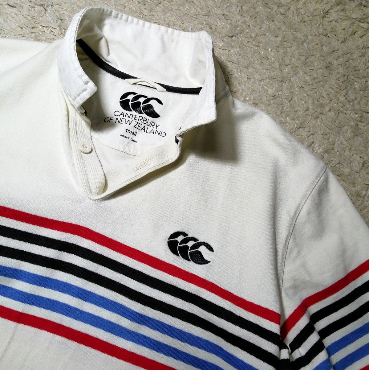 CANTERBURY ボーダーシャツ ラガーシャツ レトロポロシャツ 半袖 CANTERBURY ボーダーシャツ ラガーシャツ レトロポロシャツ 半袖