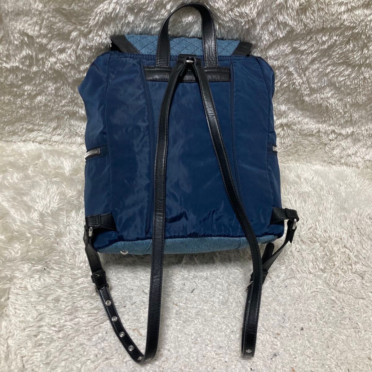 美品 DIESEL ディーゼル キルティング リュック デニム スタッズ 美品 DIESEL ディーゼル キルティング リュック デニム スタッズ