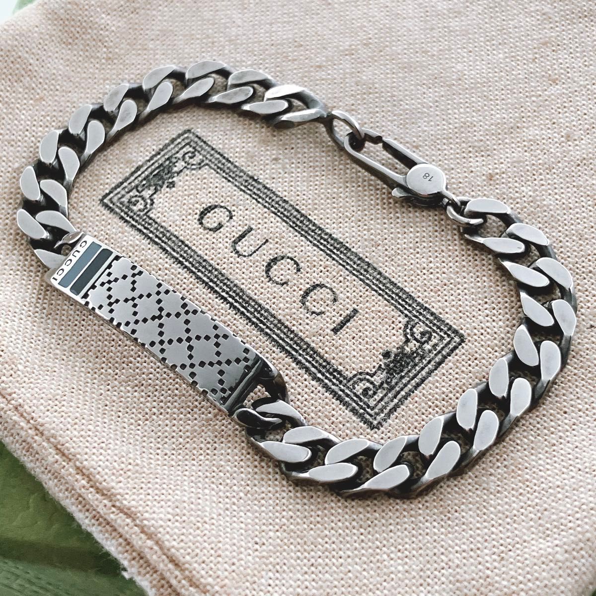 グッチ GUCCI 925 ブレスレット ガンメタ シルバー 1144 グッチ GUCCI 925 ブレスレット ガンメタ シルバー 1144