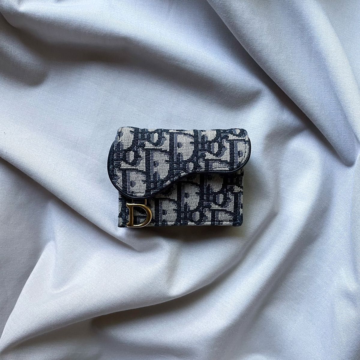 美品】Dior オブリーク サドル ロータスウォレット ディオール 美品】Dior オブリーク サドル ロータスウォレット ディオール