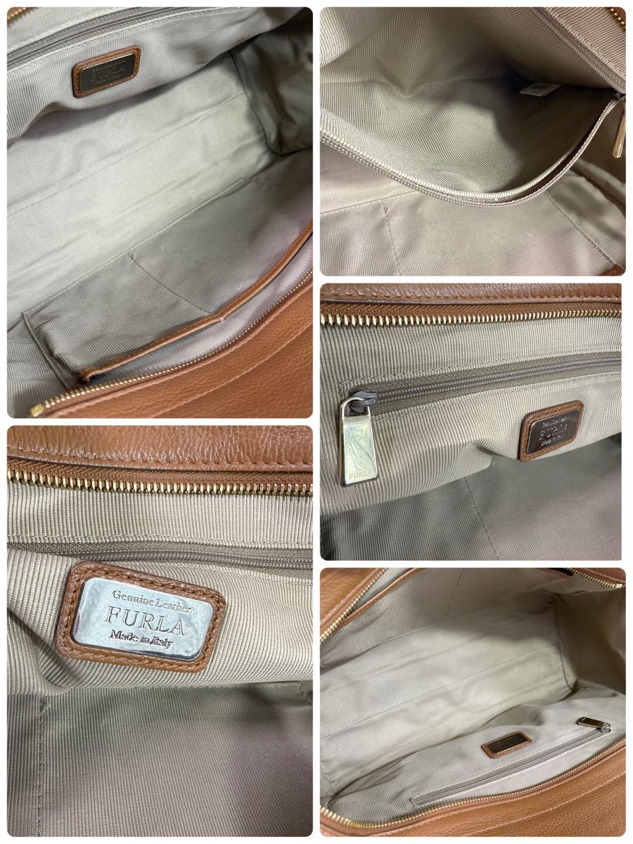 美品 フルラ トートバッグ ハンドバッグ カレッジ レザー 美品 フルラ トートバッグ ハンドバッグ カレッジ レザー