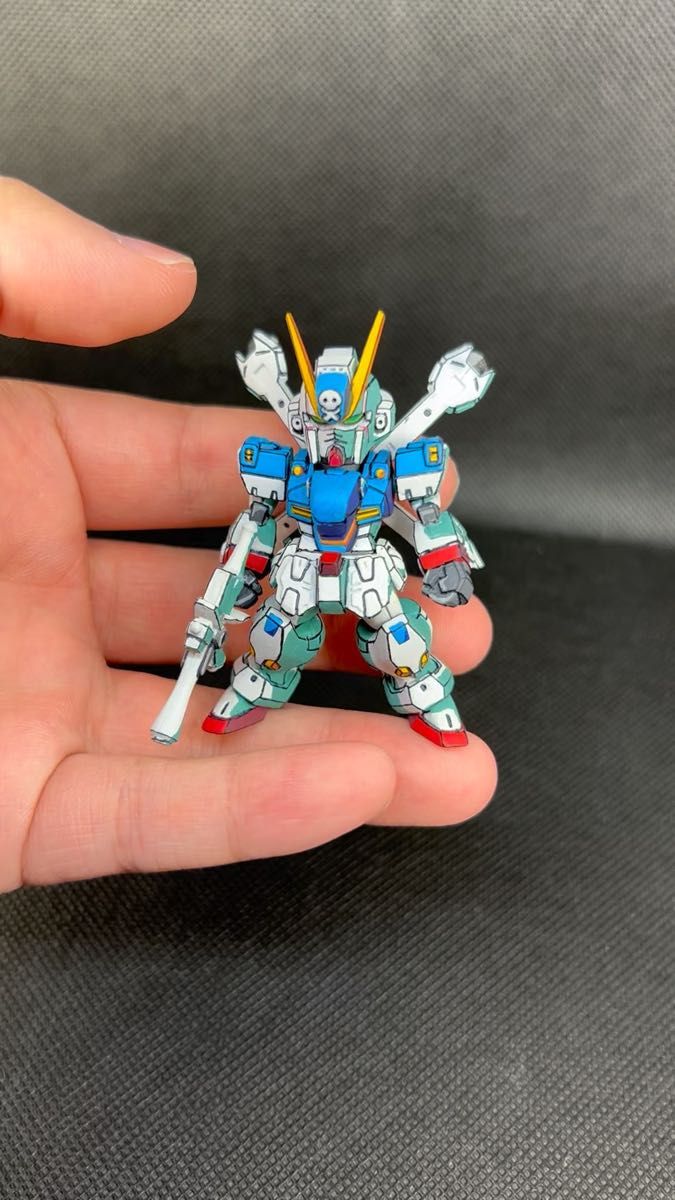 クロスボーンガンダム コンバージ 完成品 イラスト風模型 アニメ塗り イラスト風塗装 二次元塗装 リペイント フィギュア