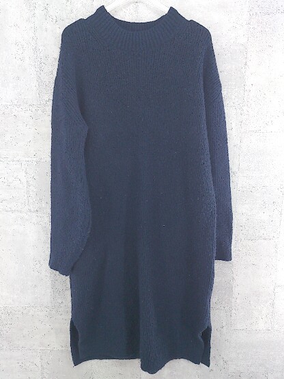 ◇ ITEMS URBANRESEARCH アイテムズ アーバンリサーチ 長袖 膝下丈 ニット ワンピース ONE ネイビー * 1002799834575_画像1