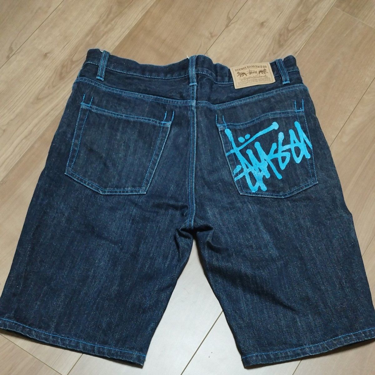 STUSSY® ハーフデニムパンツ W32 Rastaパッチ 00's Y2K stussy ハーフパンツ ハーフデニムパンツ 32|Yahoo!フリマ(旧