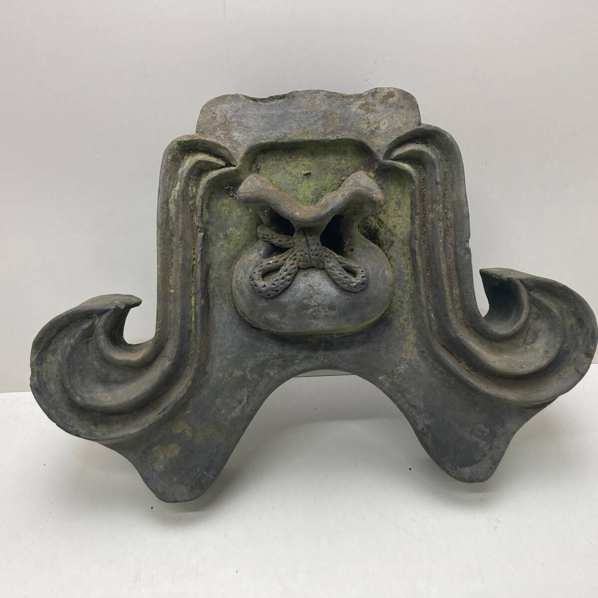 伝来 室町時代『東大寺 宝袋 飾り瓦』奈良 正倉院 二月堂 鬼瓦 伝来 室町時代『東大寺 宝袋 飾り瓦』奈良 正倉院 二月堂 鬼瓦