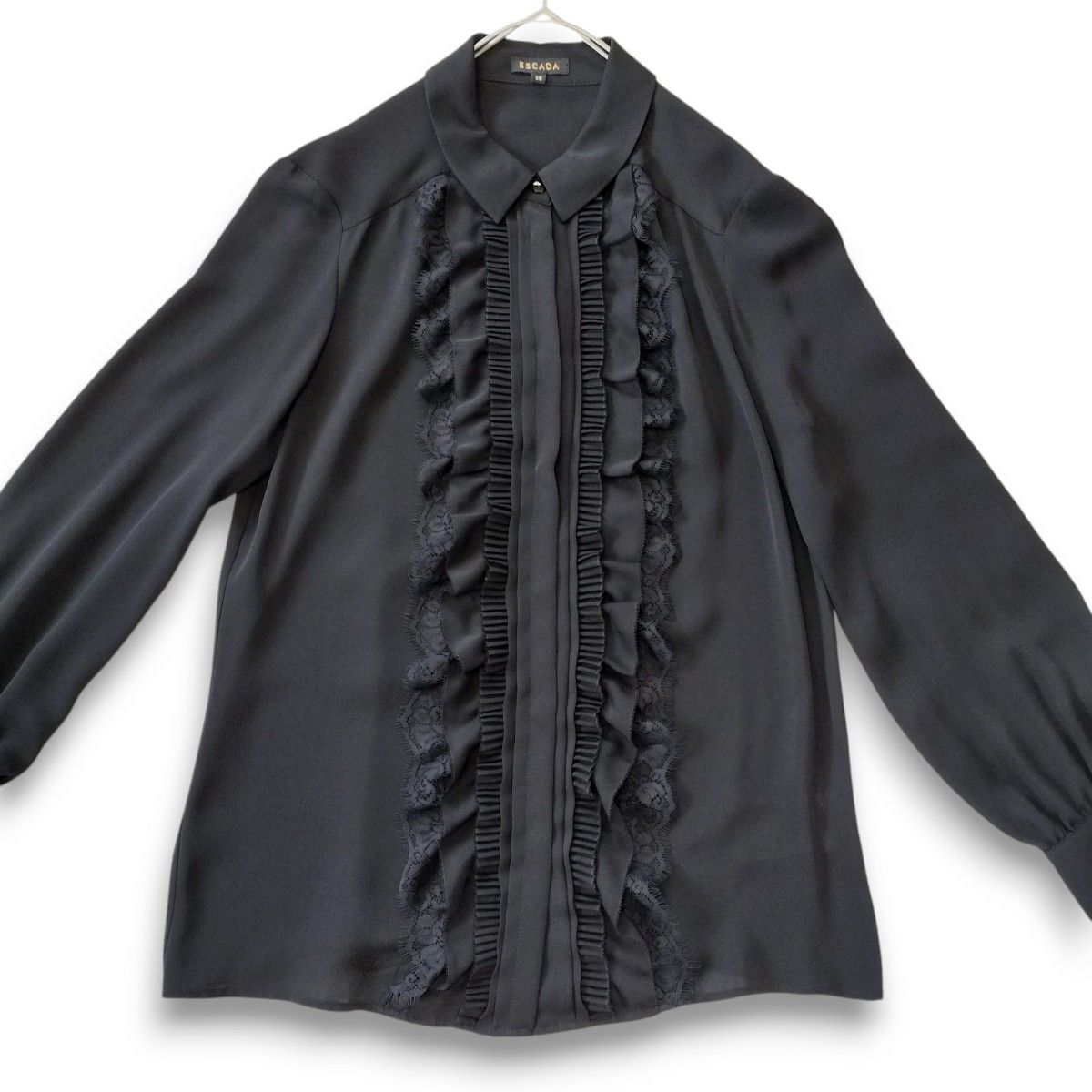 ESCADA エスカーダ 上質 シルク100% フリルブラウス レース ESCADA エスカーダ 上質 シルク100% フリルブラウス レース