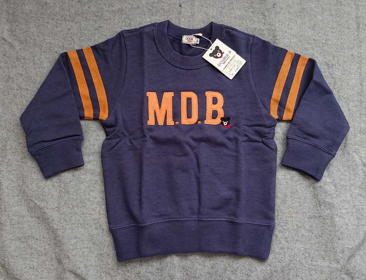  не использовался Miki House двойной B MDB футболка ( темно-синий ) 100