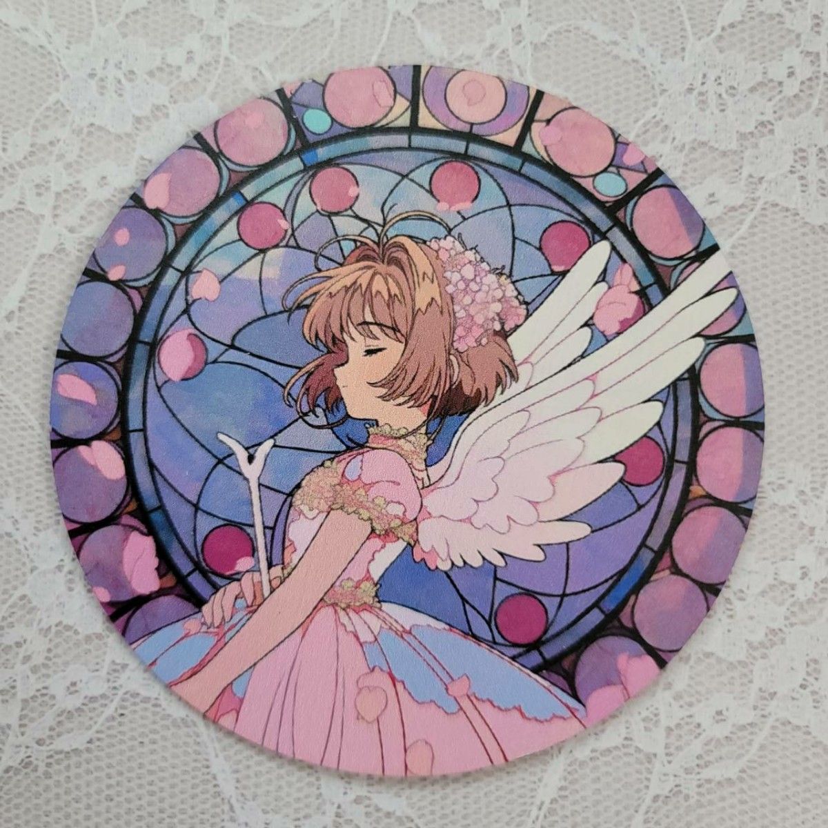 A】カードキャプターさくら 木之本桜 木製コースターA ステンド A】カードキャプターさくら 木之本桜 木製コースターA ステンド