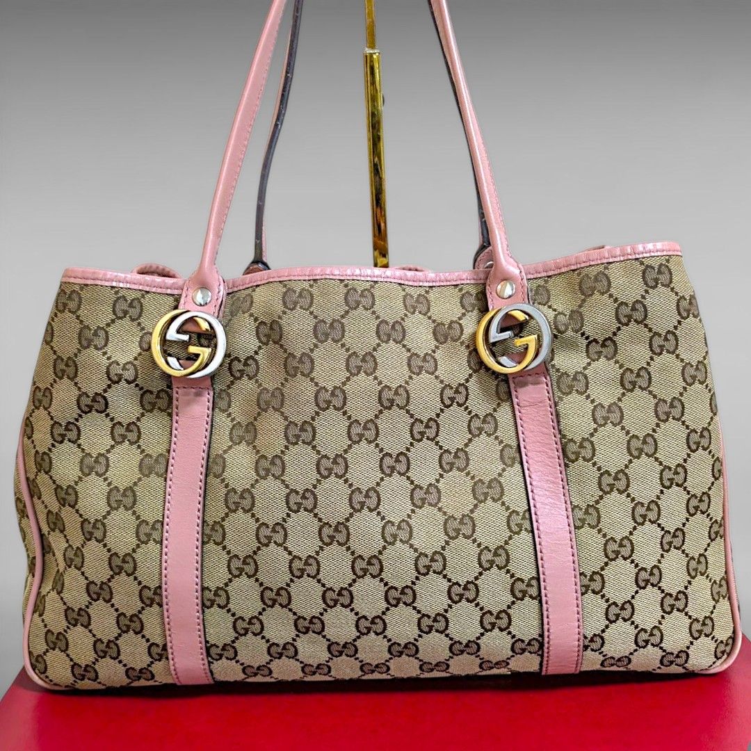 大特価 美品 GUCCI トートバッグ GG キャンバス ピンク 大特価 美品 GUCCI トートバッグ GG キャンバス ピンク