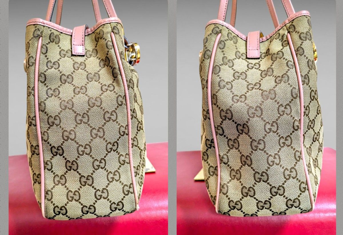大特価 美品 GUCCI トートバッグ GG キャンバス ピンク 大特価 美品 GUCCI トートバッグ GG キャンバス ピンク