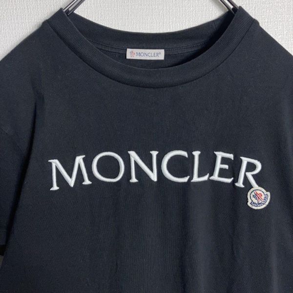MONCLER モンクレール Tシャツ 刺繍ロゴ ロゴワッペン 黒 M MONCLER モンクレール Tシャツ 刺繍ロゴ ロゴワッペン 黒 M