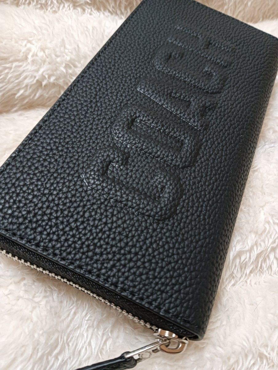 殿堂 COACH ラウンドファスナー 長財布 ブラック COACHロゴ|Yahoo 小物