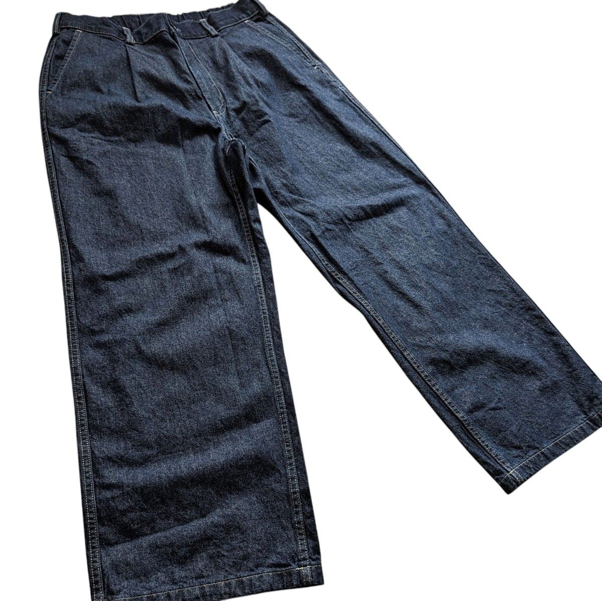 セール GU デニム バギースラックス ネイビー Lサイズ 商品番号