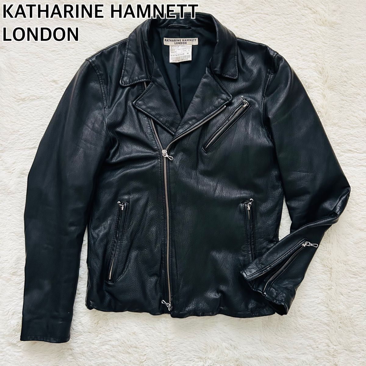 美品】キャサリンハムネットロンドン レザージャケット ダブル 美品】キャサリンハムネットロンドン レザージャケット ダブル