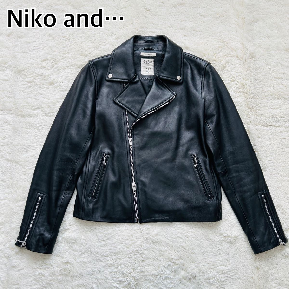 美品】Niko and… ニコアンド ラムレザー 羊革 ダブルライダース 美品】Niko and… ニコアンド ラムレザー 羊革 ダブルライダース