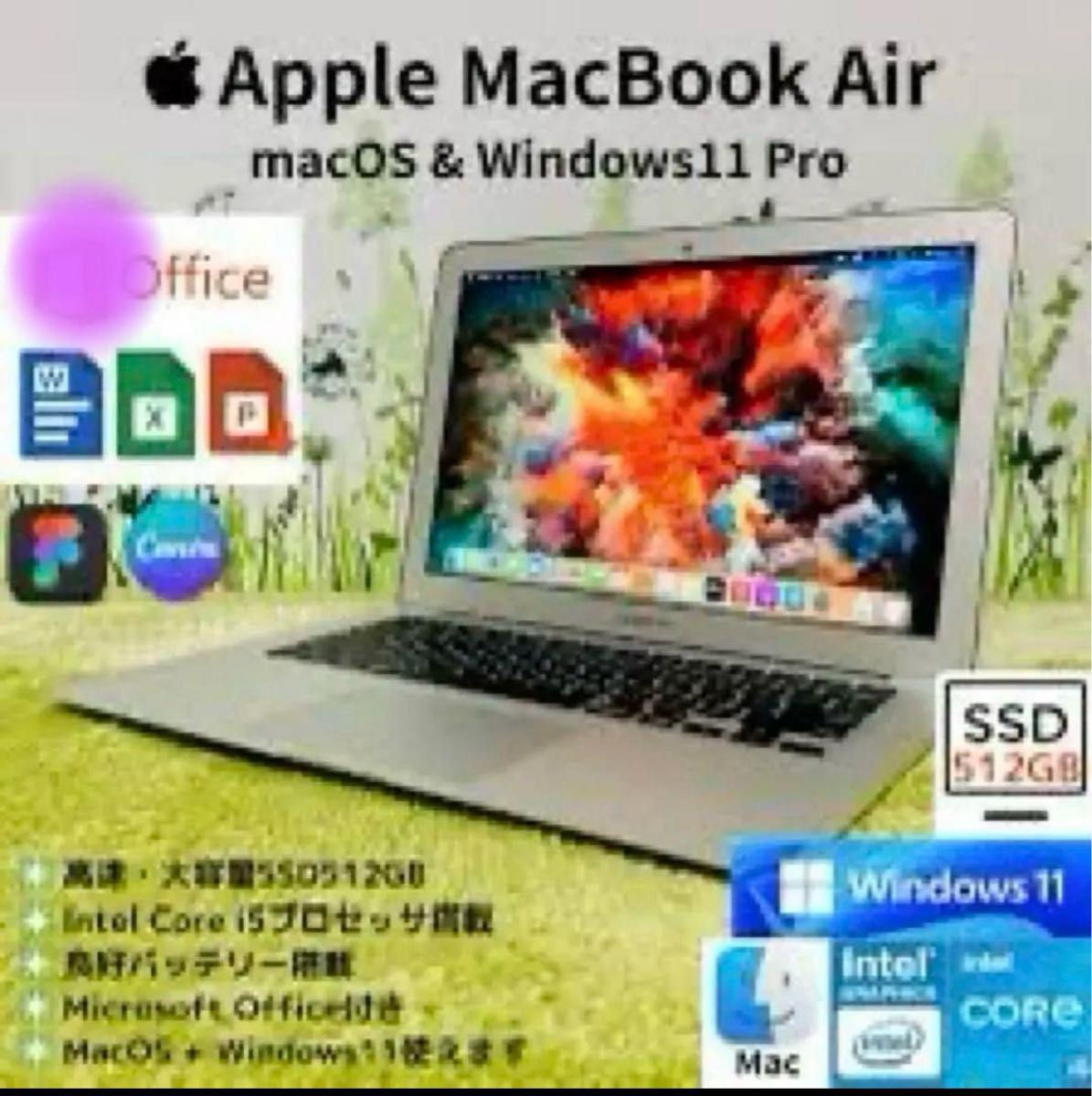 MacBook Air 2017 13インチ 新品SSD512G win11 Windows11 Pro MacBook Air 2017 13インチ 新品SSD512G win11 Windows11 Pro