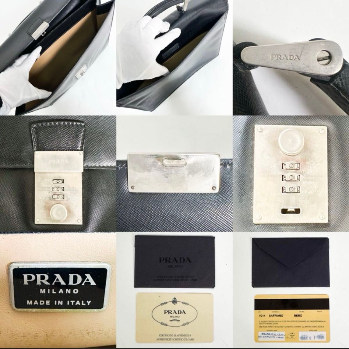 PRADA プラダビジネスバッグ ブリーフケースブラック 黒レザー PRADA プラダビジネスバッグ ブリーフケースブラック 黒レザー