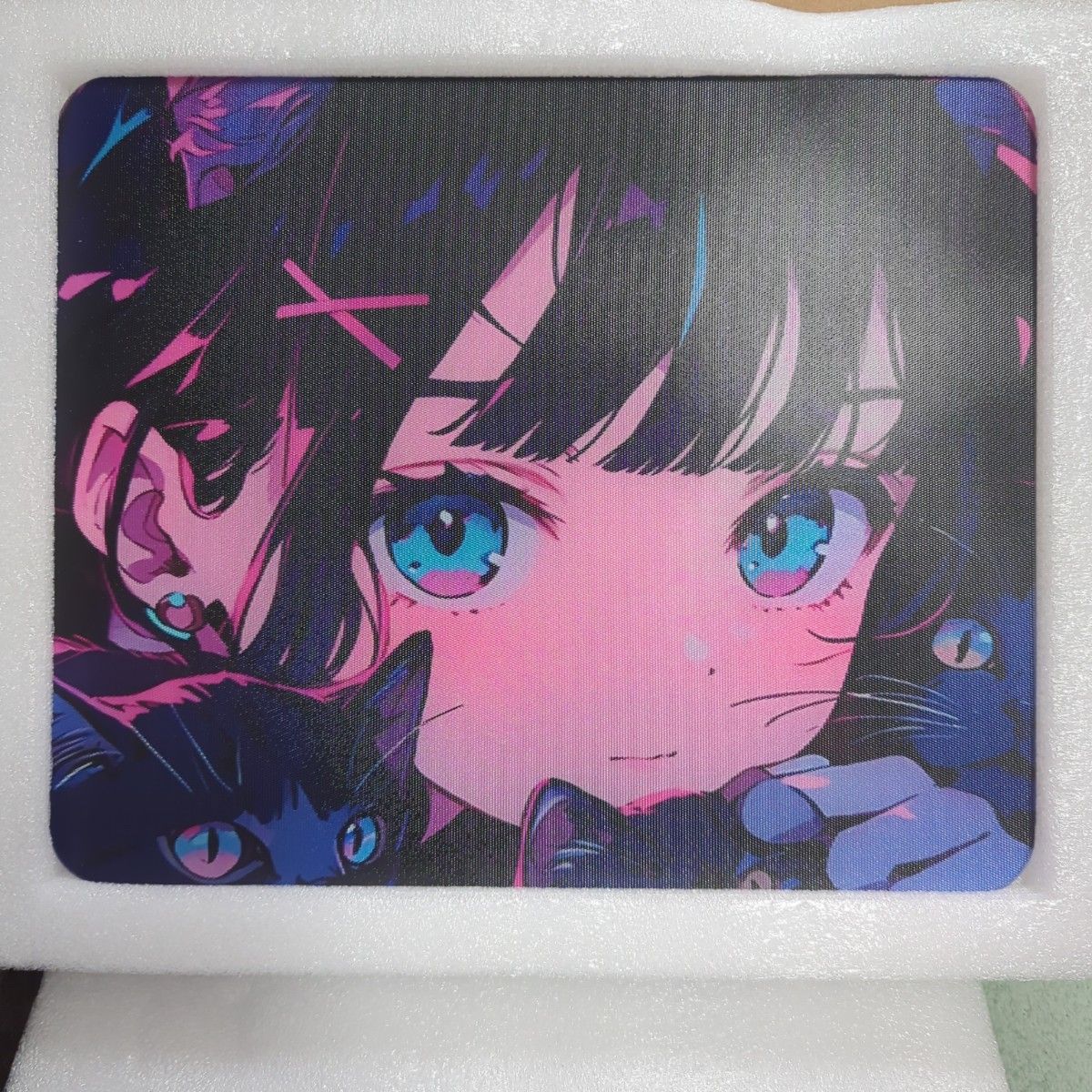 新品】黒猫と少女 ゲーミングマウスパッド サイズS ガラスマウス 新品】黒猫と少女 ゲーミングマウスパッド サイズS ガラスマウス