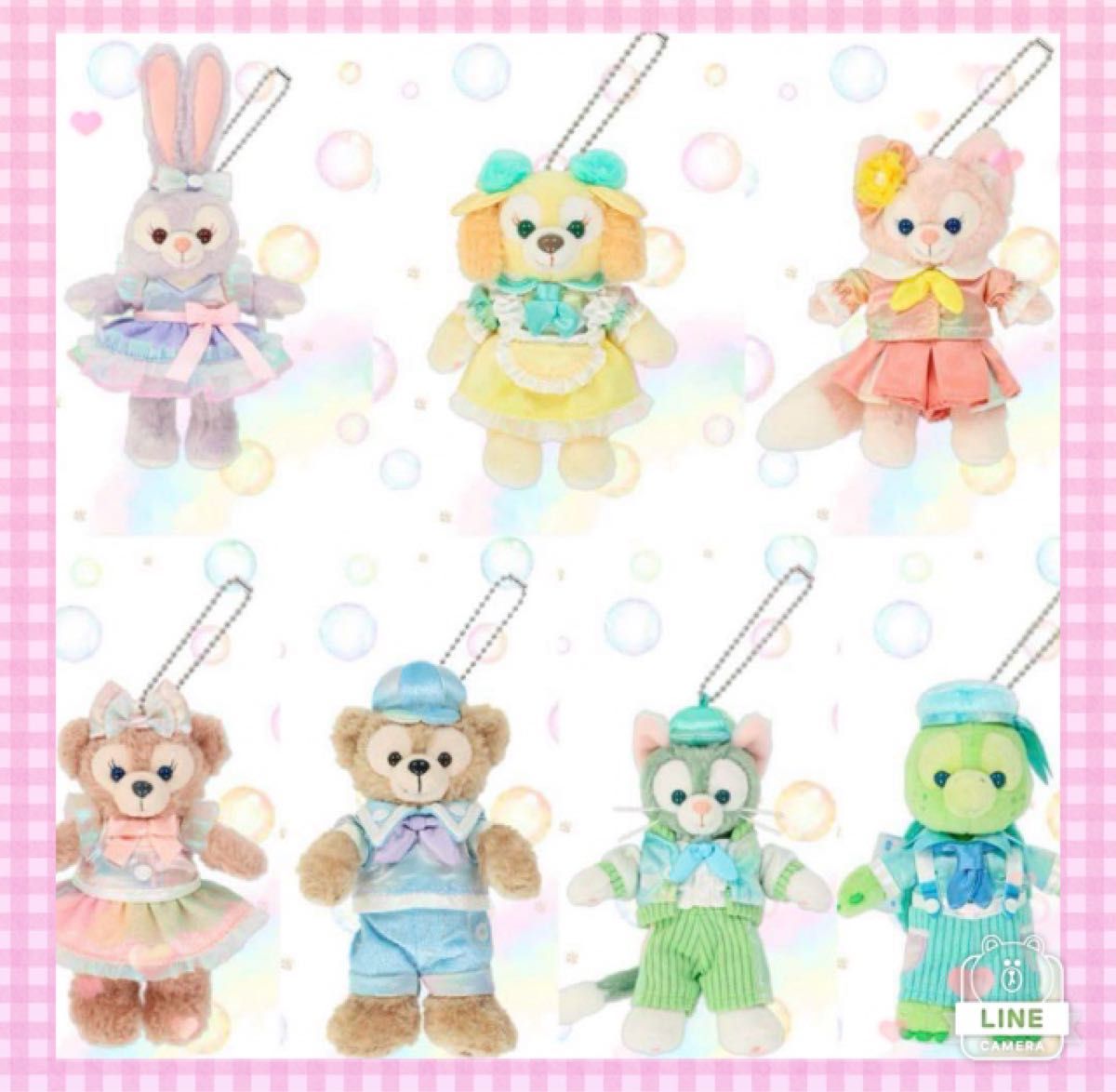 カラフルハピネスダッフィー&フレンズ ぬいぐるみバッジ 7点 カラフルハピネスダッフィー&フレンズ ぬいぐるみバッジ 7点