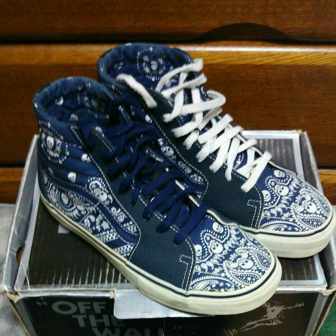BEAMS×VANS コラボ ハイカット スニーカー スカル ペイズリー柄