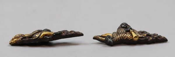 時代武具 刀装具 浜野矩隋 赤銅 獅子仙人図象嵌 目貫 TK176(鍔 時代武具 刀装具 浜野矩隋 赤銅 獅子仙人図象嵌 目貫 TK176(鍔