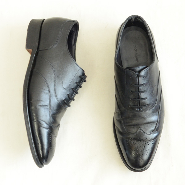 ジョンロブ JOHNLOBB HEATH ウィングチップ ドレスシューズ 黒レザー靴