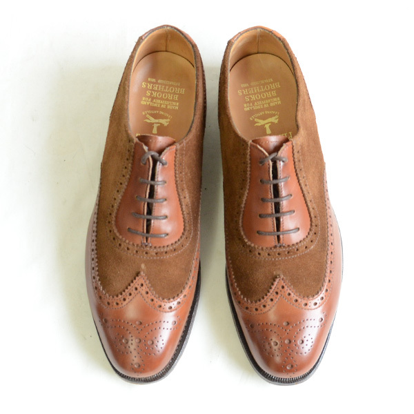  beautiful used Britain made Brooks Brothers PEAL & Co Alfred surge .nto made wing chip shoes 7.5D