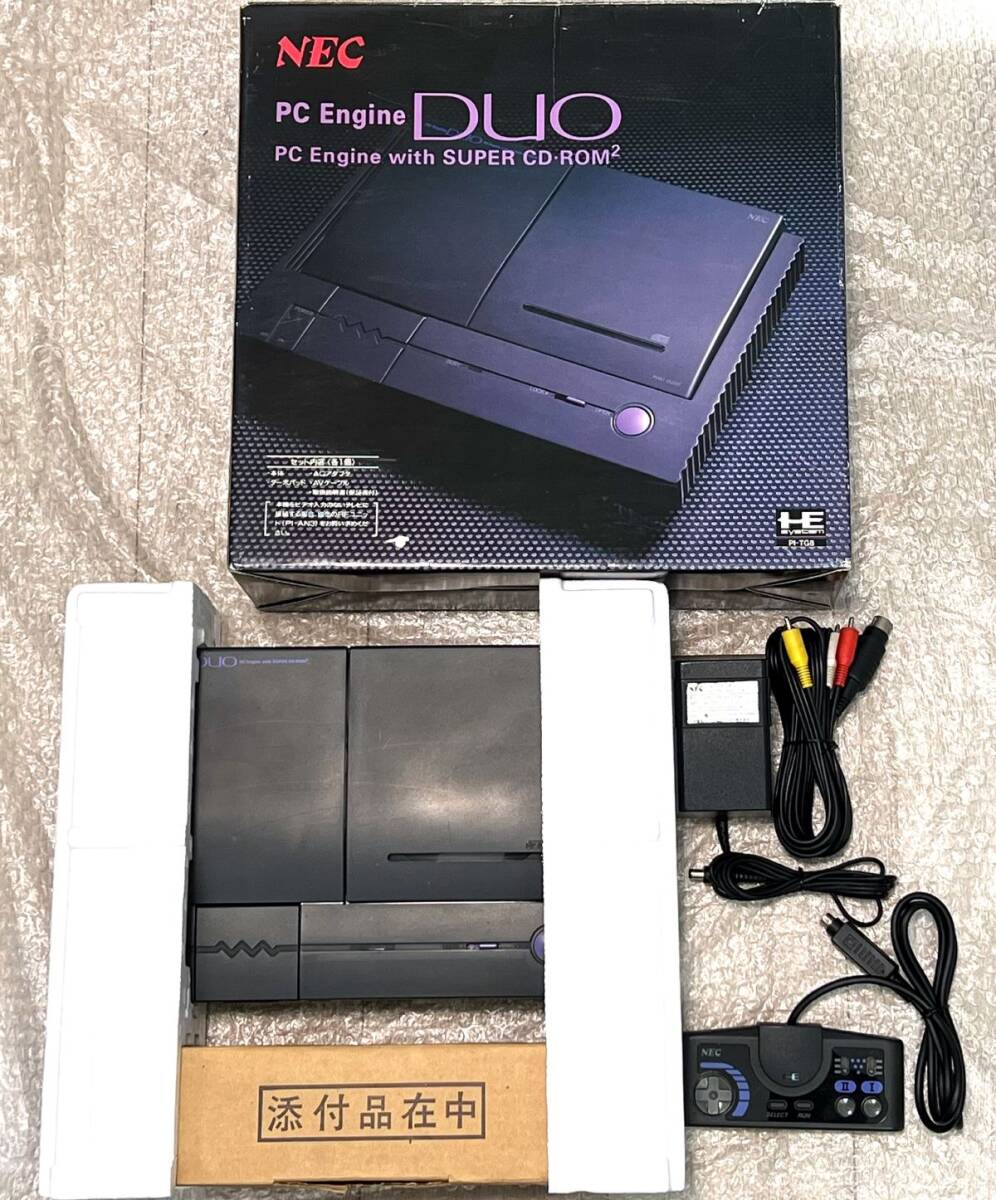 箱付属・動作確認済み・一部注意点あり〉 PCE PCエンジンDUO 箱付属・動作確認済み・一部注意点あり〉 PCE PCエンジンDUO