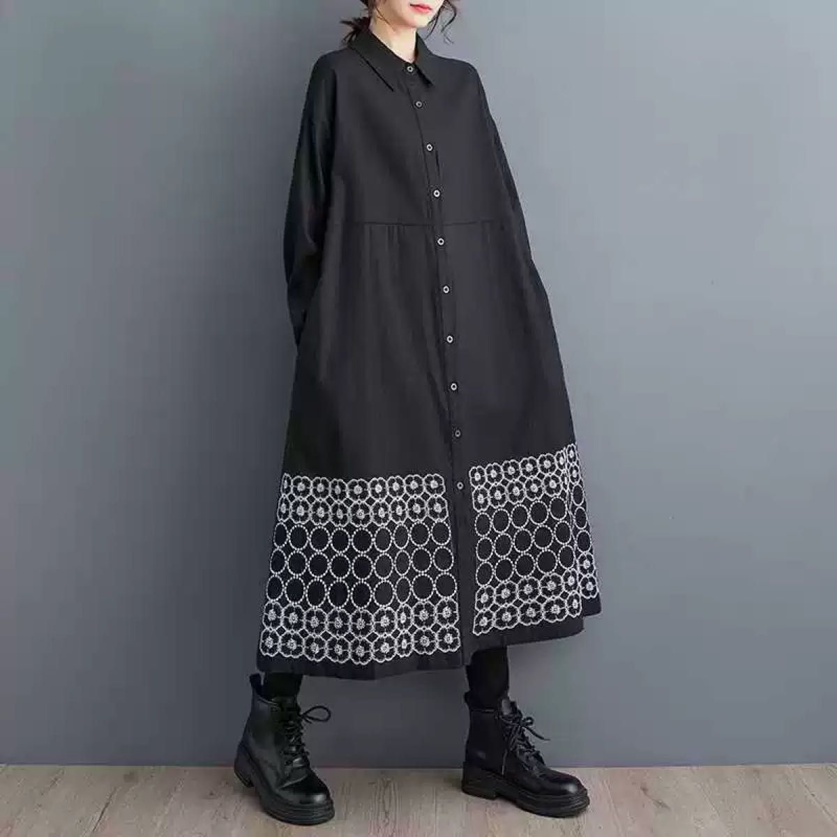 ブラック刺繍シャツワンピース|Yahoo!フリマ(旧PayPayフリマ) ブラック刺繍シャツワンピース|Yahoo!フリマ(旧PayPayフリマ)
