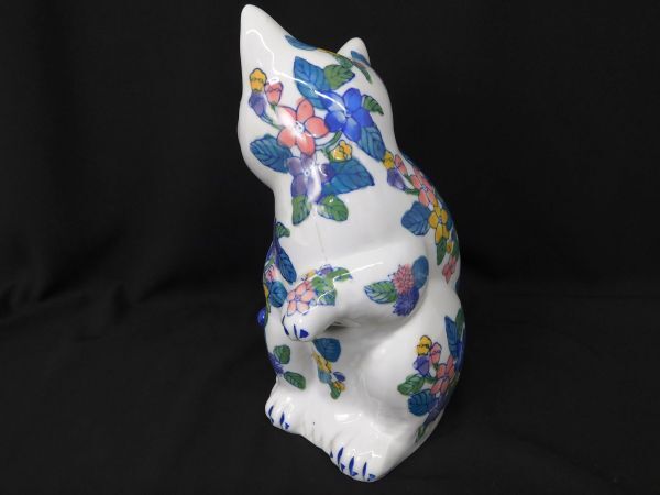 K815☆ 伊万里焼 招き猫 2点 セット 千客萬来 開運招福 染付 総 K815☆ 伊万里焼 招き猫 2点 セット 千客萬来 開運招福 染付 総
