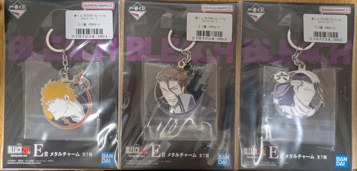 一番くじ BLEACH Stirring Souls メタルチャーム 3個セット 一番くじ BLEACH Stirring Souls メタルチャーム 3個セット