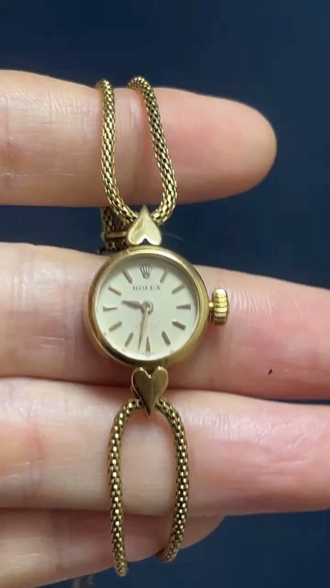 ロレックス、Rolex手巻時計、18k、普通動いています。古董