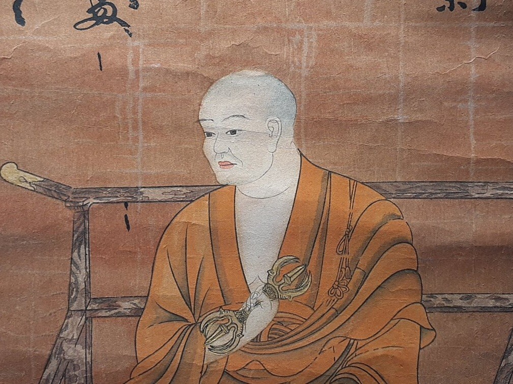宇治大通寺「弘法大師座像」木版画1枚 用紙サイズ約28×22センチ 宇治大通寺「弘法大師座像」木版画1枚 用紙サイズ約28×22センチ