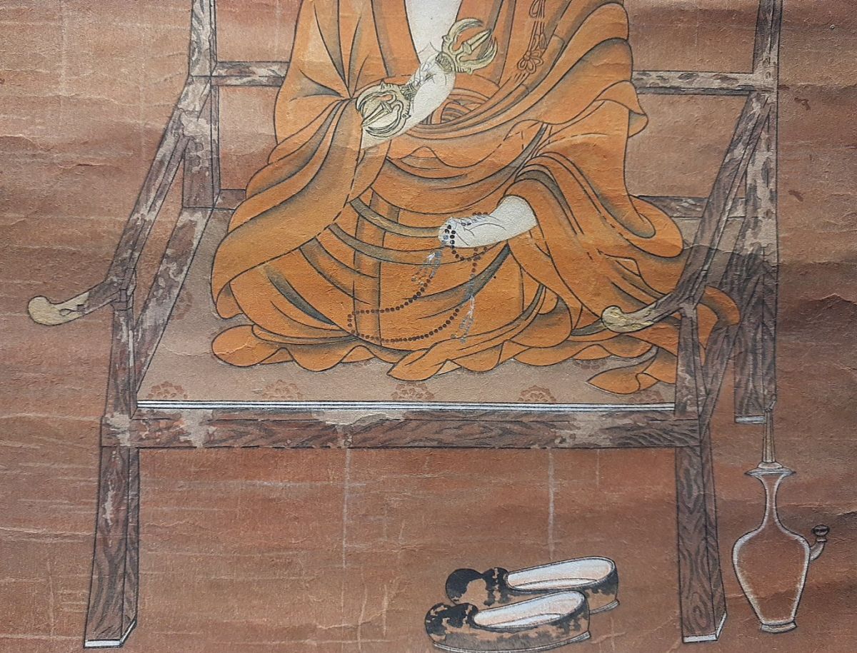 宇治大通寺「弘法大師座像」木版画1枚 用紙サイズ約28×22センチ 宇治大通寺「弘法大師座像」木版画1枚 用紙サイズ約28×22センチ