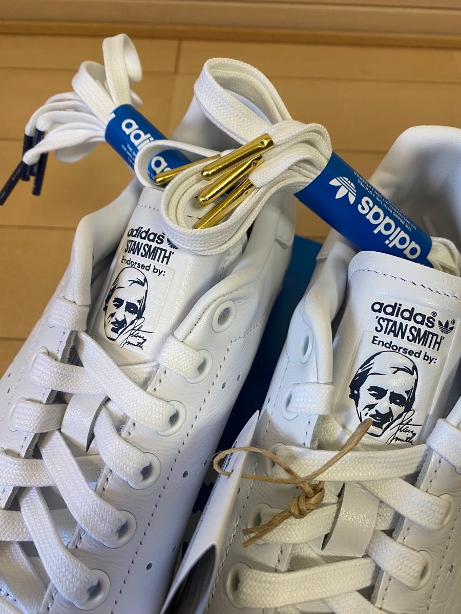 新品 天然皮革 本革 スタンスミス adidas 24 5cm ホワイト 新品 天然皮革 本革 スタンスミス adidas 24 5cm ホワイト
