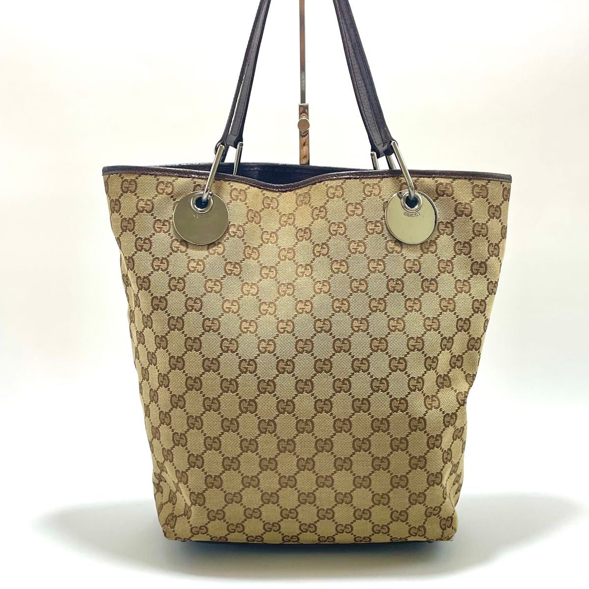 GUCCI グッチ 120836 GG柄 GGキャンバス×レザー トートバッグ GUCCI グッチ 120836 GG柄 GGキャンバス×レザー トートバッグ