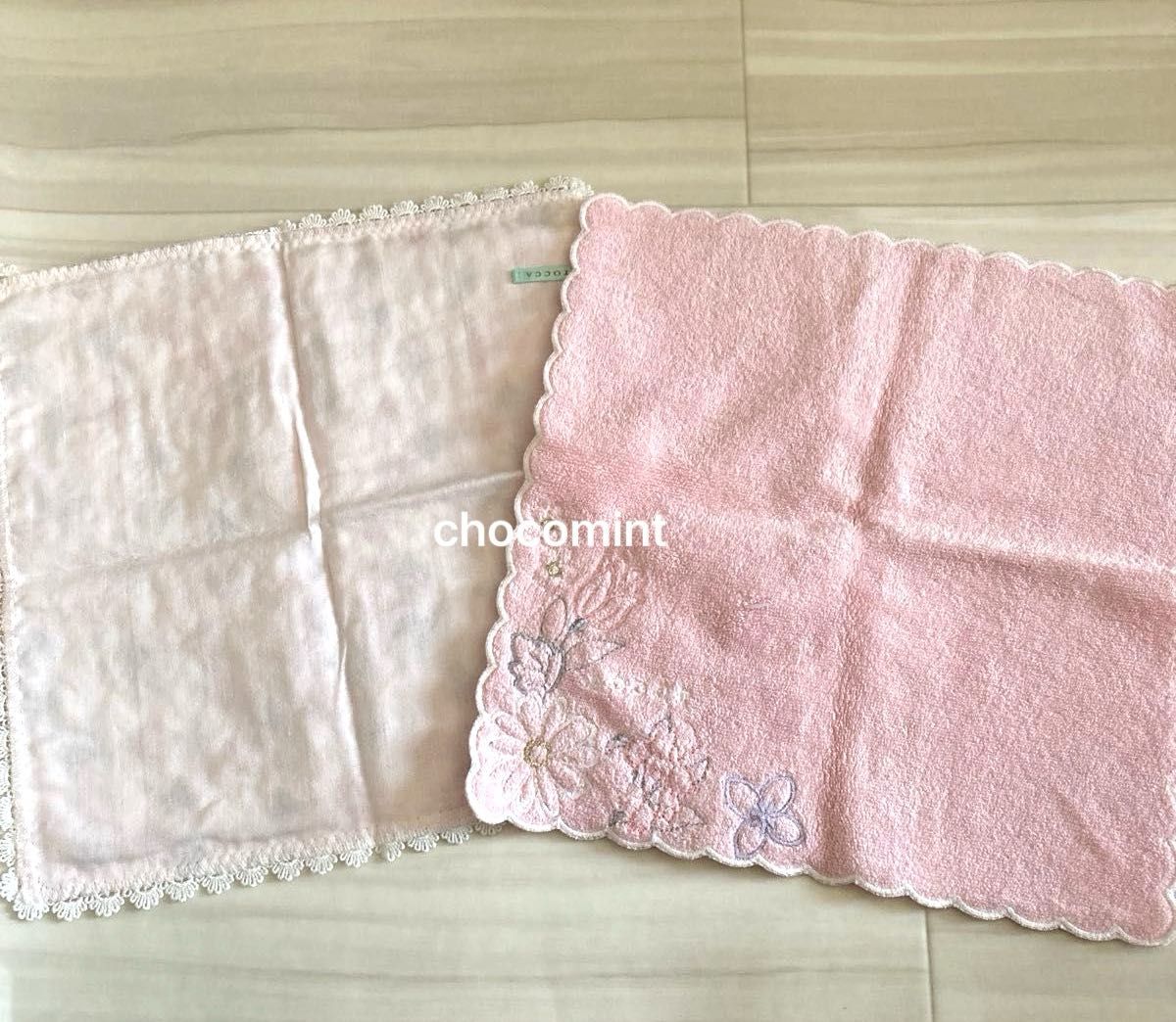 新品未使用《TOCCA トッカ》フラワー刺繍入りタオルハンカチ 花 新品未使用《TOCCA トッカ》フラワー刺繍入りタオルハンカチ 花